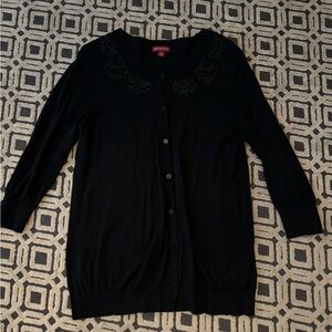 Merona black 3/4 button down cardigan